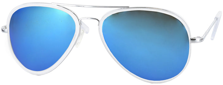 Aviator Bright Chrome Concorde Inlay Progressive No Line Reading Sunglasses - Polarized with Mirror View #1
