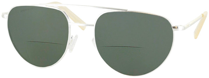 Aviator Satin Silver Noyes Bifocal Reading Sunglasses View #1