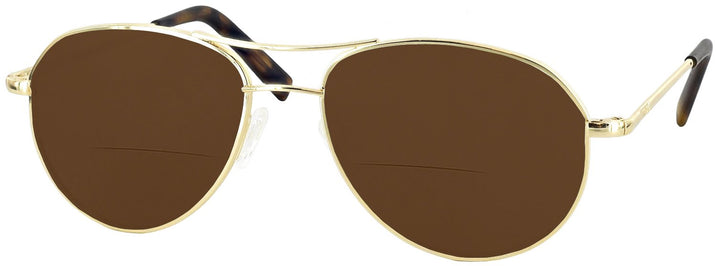 Aviator  Thaden Gold Bifocal Reading Sunglasses View #1