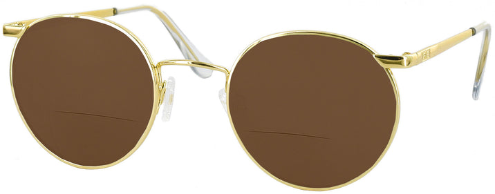 Round  P3 Classic 23K Gold Bifocal Reading Sunglasses View #1