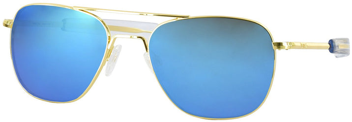 Aviator Gold/Blue Mirror Aviator 23K Gold Progressive No Line Reading Sunglasses - Polarized with Mirror View #1