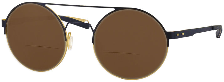 Round Black/gold Oxford Bifocal Reading Sunglasses View #1