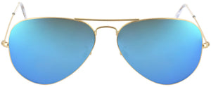 Ray-Ban 3025 Aviator Progressive Reading Sunglasses - Polarized with Mirror. Color: Arista Crystal