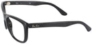 Rectangle Black Crystal Ray-Ban 4154 Progressive No-Lines View #3