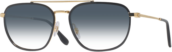 Aviator Black On Gold Ray-Ban 3708 View #1