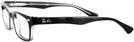 Rectangle Black on Transparent Ray-Ban 5150 Single Vision Full Frame View #3