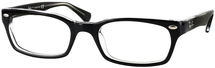 Rectangle Black on Transparent Ray-Ban 5150 Single Vision Full Frame View #1