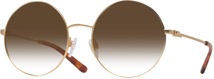 Round Shiny Sanded Gold Ralph Lauren 7072 Progressive No Line Reading Sunglasses with Gradient View #1