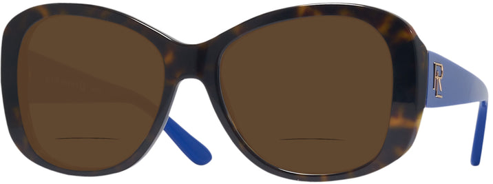 Oversized Shiny Dark Havana Ralph Lauren 8144 Bifocal Reading Sunglasses View #1