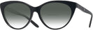 Cat Eye,Oversized Shiny Black Ralph Lauren 8195B w/ Gradient Bifocal Reading Sunglasses View #1