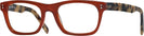 Square Rust White Havana Rodenstock 420 Single Vision Full Frame View #1