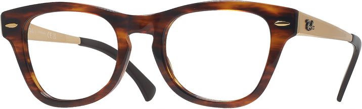 Square Striped Havana Ray-Ban 0707VM Progressive No-Lines View #1