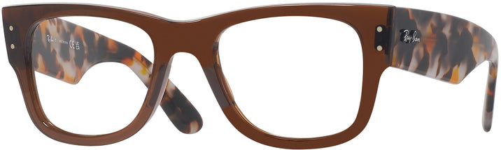 Square Transparent Brown Ray-Ban 0840V Computer Style Progressive View #1