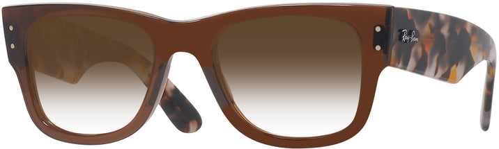Square Transparent Brown Ray-Ban 0840V w/ Gradient Progressive No Line Reading Sunglasses View #1