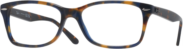 Rectangle Yellow &amp; Blue Havana Ray-Ban 5428 Progressive No-Lines View #1