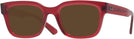 Rectangle Transparent Red Ray-Ban 7217 Progressive No Line Reading Sunglasses View #1