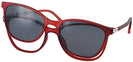 Square Matte Cranberry Seattle Eyeworks 975 with Clip Computer Style Progressive View #1
