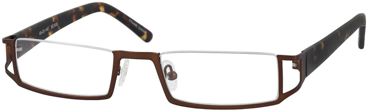 Rectangle  Seattle Eyeworks 808 Single Vision Half Frame View #1