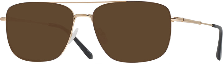 Aviator,Square Gold/brown Seattle Eyeworks 980 Progressive No Line Reading Sunglasses View #1
