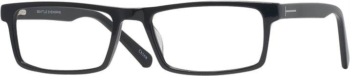 Rectangle Black Seattle Eyeworks 988 Progressive No-Lines View #1