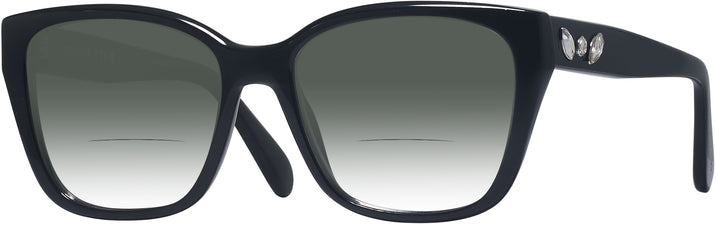 Square Black Swarovski 2008 w/ Gradient Bifocal Reading Sunglasses View #1