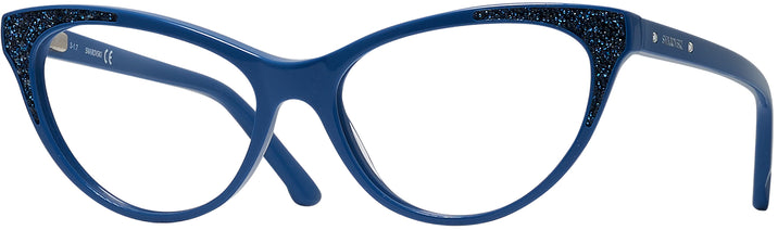 Cat Eye Blue Crystal Swarovski 5174 Single Vision Full Frame View #1
