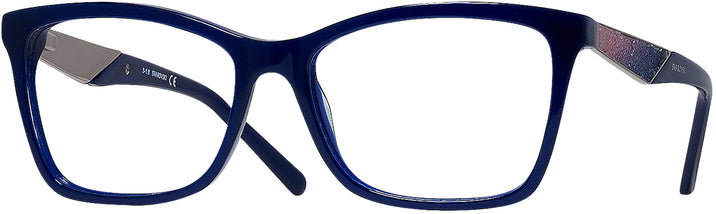Square Shiny Blue Swarovski 5215 Single Vision Full Frame View #1