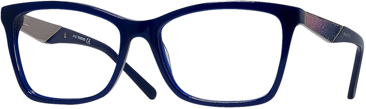 Square Shiny Blue Swarovski 5215 Progressive No-Lines View #1