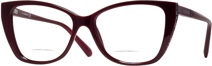 Cat Eye Burgundy Swarovski 5290 Bifocal View #1