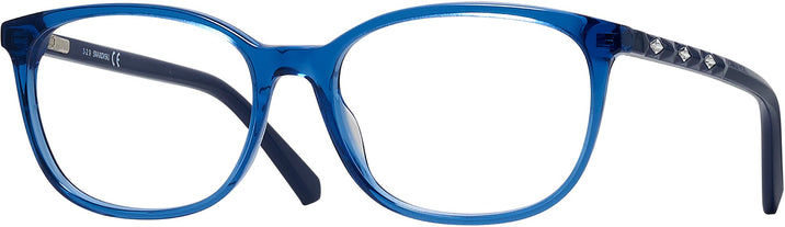 Square Blue Swarovski 5300 Single Vision Full Frame View #1