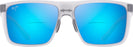 Rectangle Translucent Grey/blue Hawaii Maui Jim Honokalani 455 Bifocal Reading Sunglasses View #2