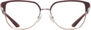 Square Rose Gold/Bordeaux Tory Burch 1066 Single Vision Full Frame View #2
