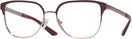 Square Rose Gold/Bordeaux Tory Burch 1066 Single Vision Full Frame View #1
