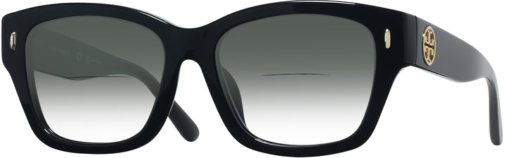 Rectangle Black Tory Burch 7167U w/ Gradient Bifocal Reading Sunglasses View #1