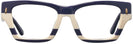 Rectangle Navy Ivory Vintage Stripes Tory Burch 7169U Single Vision Full Frame View #2