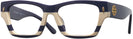 Rectangle Navy Ivory Vintage Stripes Tory Burch 7169U Single Vision Full Frame View #1