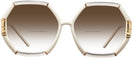 Oversized,Square Transparent Beige/ivory Tory Burch 9072U w/ Gradient Bifocal Reading Sunglasses View #2