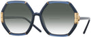 Oversized,Square Transparent Navy/Navy Tory Burch 9072U w/ Gradient Bifocal Reading Sunglasses View #1