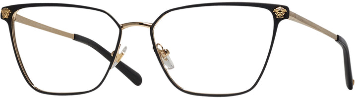 Square Matte Black/gold Versace 1275 Progressive No-Lines View #1