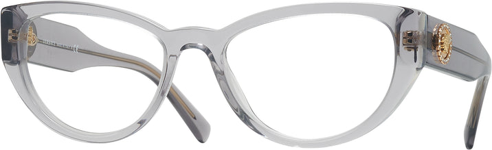 Cat Eye Transparent Grey Versace 3280B Single Vision Full Frame View #1