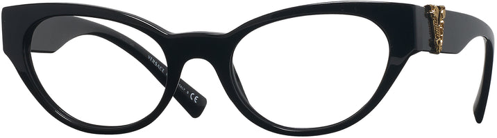 Cat Eye Black Versace 3282 Petite Progressive No-Lines View #1
