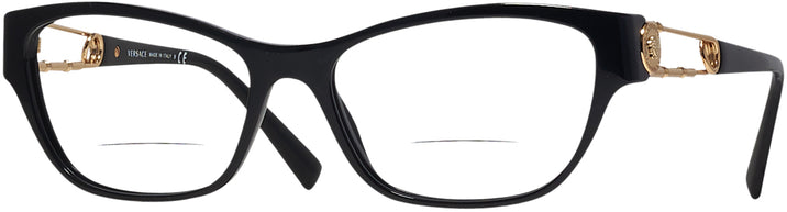 Cat Eye Black Versace 3288 Bifocal View #1