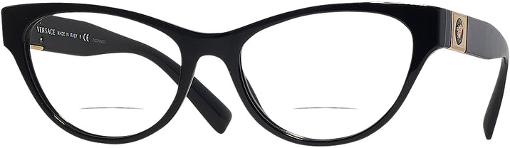 Cat Eye Black Versace 3296 Bifocal w/ FREE NON-GLARE View #1