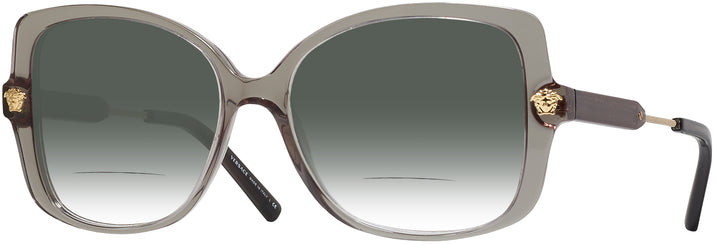 Oversized Trans Grey Versace 4390 Bifocal Reading Sunglasses with Gradient View #1