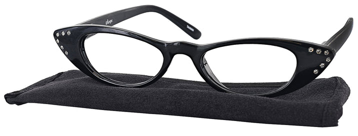 Cat Eye Midnight Black Cat Crazy Luxe Single Vision Half Frame View #1