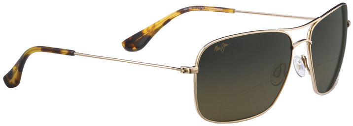 Rectangle Gold/hcl Lens Maui Jim Wiki Wiki 246 Bifocal Reading Sunglasses View #1