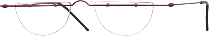 Unique Red Intellektuell w/ AR Single Vision Half Frame View #1
